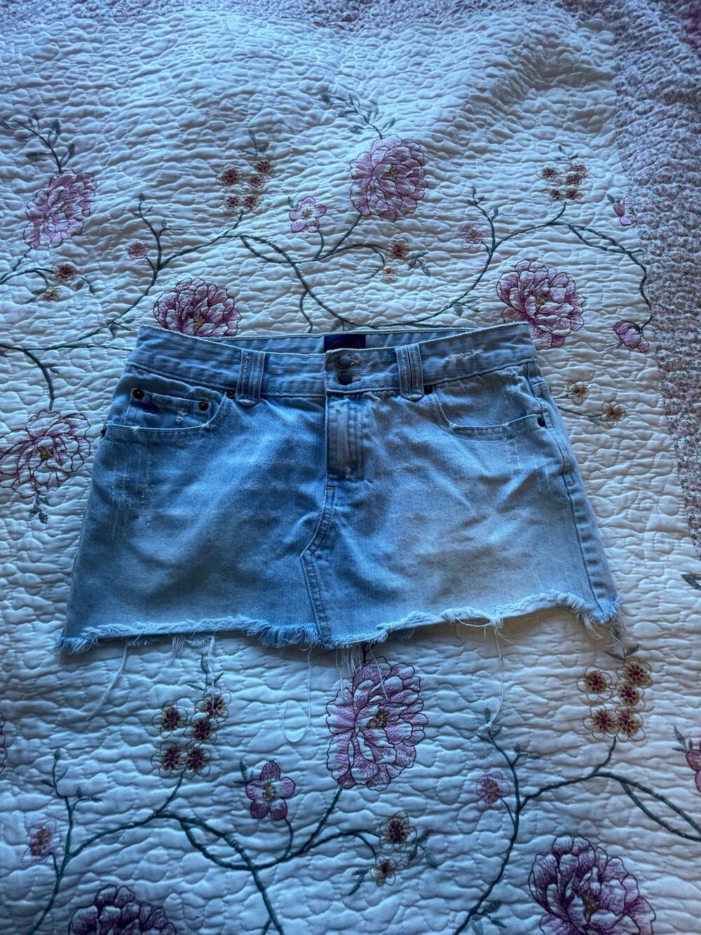 vintage y2k aeropostale mini denim skirt
